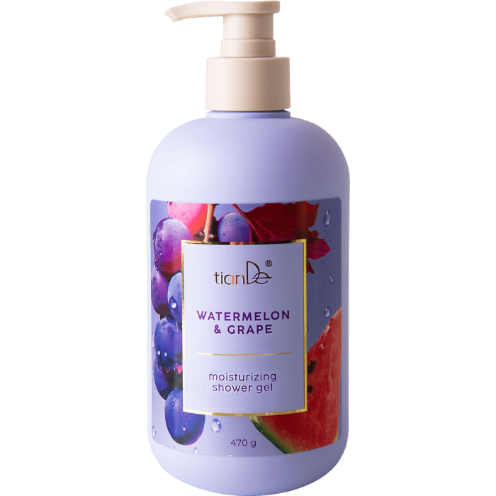 Gel de duș hidratant cu pepene verde și struguri, 470g